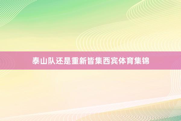 泰山队还是重新皆集西宾体育集锦