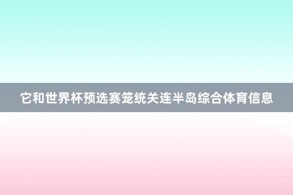 它和世界杯预选赛笼统关连半岛综合体育信息