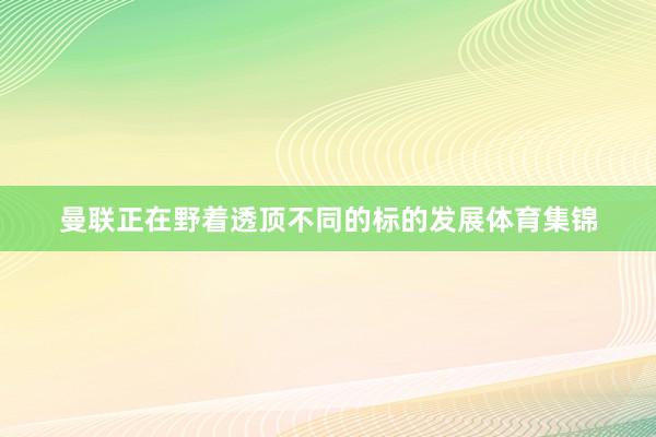 曼联正在野着透顶不同的标的发展体育集锦