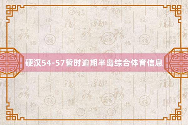 硬汉54-57暂时逾期半岛综合体育信息