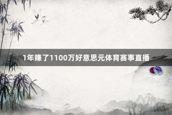 1年赚了1100万好意思元体育赛事直播