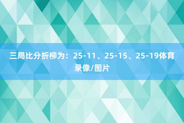 三局比分折柳为：25-11、25-15、25-19体育录像/图片